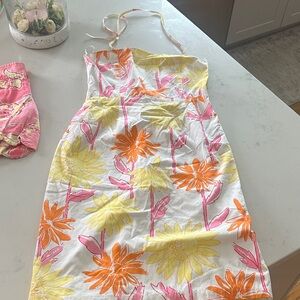 Lilly Pulitzer White Dress with Pink and Yellow Floral Accents